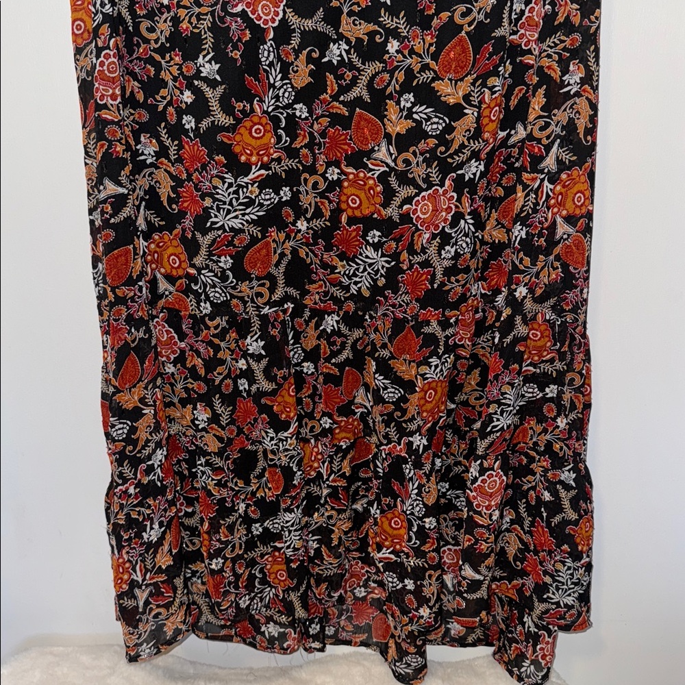 Cloth & Portrait Boho Maxi Dress w Ruffle Hem & Flutter Sleeve Women’s XXL 2X - Picture 6 of 12